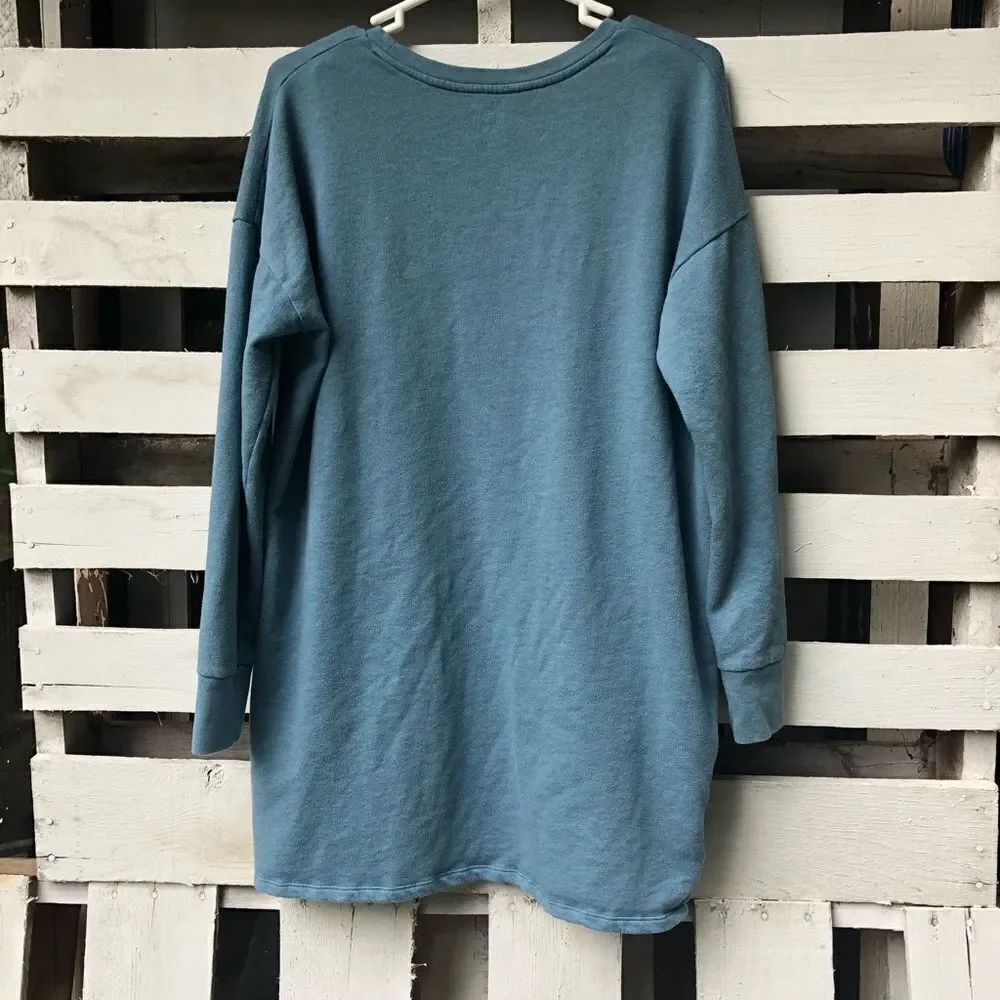 Pretty Blue Sweatshirt Dress - Picture 5 of 6